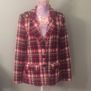 Aldomartins sz 10 plaid embellished blazer Anthro
